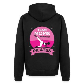 Team Mütter Die Pilates Machen Mami Mutter Mama - Unisex Premium Bio Zip Hoodie - Schwarz - Hinten - Nico (187cm)