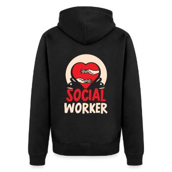 Travailleur social Travailleur social Profession de travailleur social - Veste à capuche bio Premium Unisexe - noir - Dos - Nico (187cm)