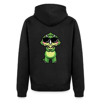 Triceratops Dinosaure Kawaii avec lunettes de soleil - Veste à capuche bio Premium Unisexe - noir - Dos - Nico (187cm)