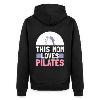 This mother loves Pilates lover Mama Mami - Unisex Premium Organic Zip Hoodie - black - Back - Nico (187cm)