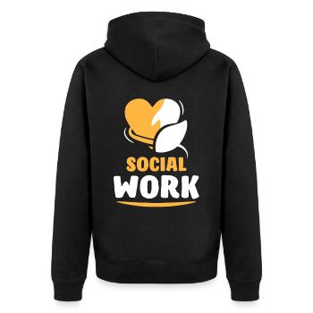 Travail social Profession Travailleur social Travail social - Veste à capuche bio Premium Unisexe - noir - Dos - Nico (187cm)
