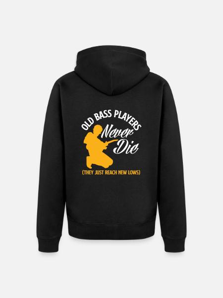 Gitara Basowa Old Man Dziadek - Ekologiczna rozpinana bluza z kapturem Premium unisex - czarny