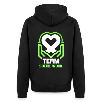 Team Social Work Social Work Social Workers - Unisex Premium Organic Zip Hoodie - black - Back - Nico (187cm)