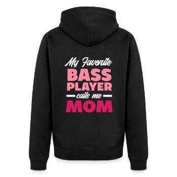 Guitar Mama Bass Player - Unisex Premium Organic Zip Hoodie - black - Back - Nico (187cm)