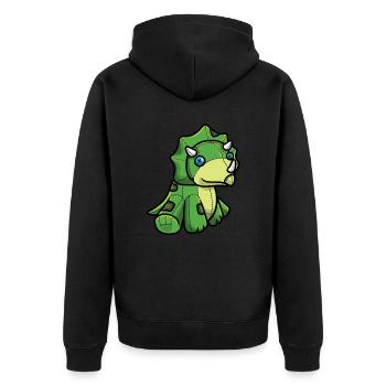 Tricératops Dinosaures - Veste à capuche bio Premium Unisexe - noir - Dos - Nico (187cm)