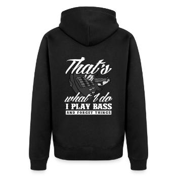 Guitar Bass Guitar Bass Guitarist - Unisex Premium Organic Zip Hoodie - black - Back - Nico (187cm)