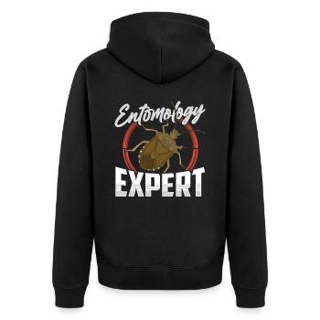 Expert in Entomology Profession Entomologist Insects - Unisex Premium Organic Zip Hoodie - black - Back - Nico (187cm)