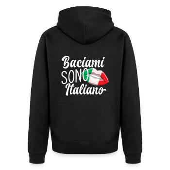 Embrasse-moi je suis italien - Veste à capuche bio Premium Unisexe - noir - Dos - Nico (187cm)