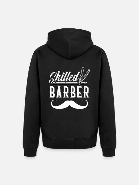 Trained Barber Barber Barber Barbershop - Unisex Premium Organic Zip Hoodie - black