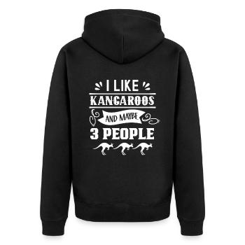 I like kangaroos and maybe 3 people animal - Unisex Premium Organic Zip Hoodie - black - Back - Nico (187cm)