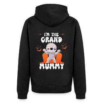 Im la grande momie, drôle de grand-mère halloween - Veste à capuche bio Premium Unisexe - noir - Dos - Nico (187cm)