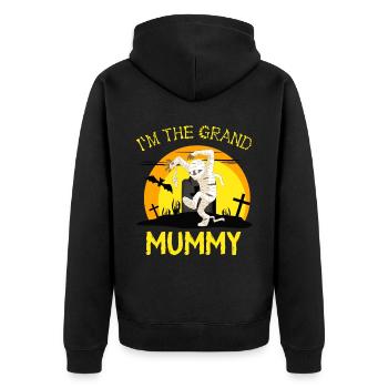 Im la grande momie, drôle de grand-mère halloween - Veste à capuche bio Premium Unisexe - noir - Dos - Nico (187cm)
