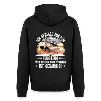 Fallschirmspringen Fallschirmspringer Fallschirm - Unisex Premium Bio Zip Hoodie - Schwarz - Hinten - Nico (187cm)