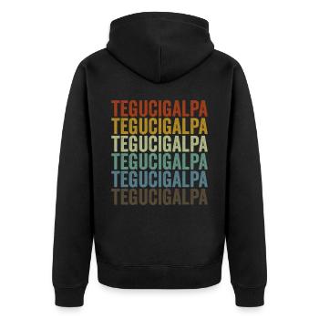 Tegucigalpa Honduras Rétro Vintage - Veste à capuche bio Premium Unisexe - noir - Dos - Nico (187cm)