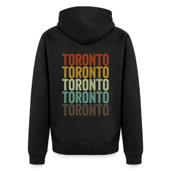 Toronto Kanada Retro Vintage - Unisex Premium Bio Zip Hoodie - Schwarz - Hinten - Nico (187cm)