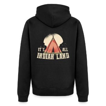 Son cadeau amérindien all Indian Land - Veste à capuche bio Premium Unisexe - noir - Dos - Nico (187cm)
