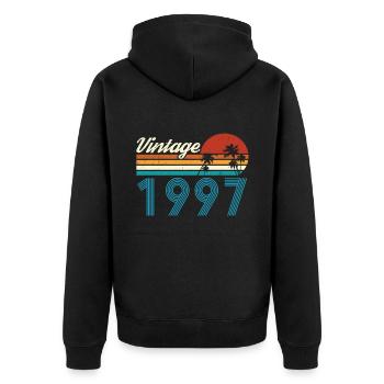 Vintage 1997 Vintage Anniversaire Rétro Vintage - Veste à capuche bio Premium Unisexe - noir - Dos - Nico (187cm)