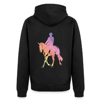 Silhouette d’équitation - Veste à capuche bio Premium Unisexe - noir - Dos - Nico (187cm)