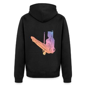 Gymnastics Silhouette - Unisex Premium Bio Zip Hoodie - Schwarz - Hinten - Nico (187cm)