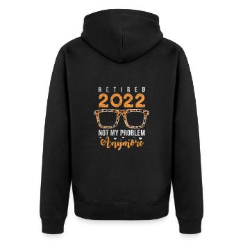 Retirement - Unisex Premium Organic Zip Hoodie - black - Back - Nico (187cm)