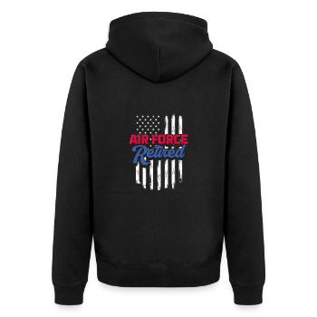 Retraite Air Force USA Pension Pension Pension Cadeau - Veste à capuche bio Premium Unisexe - noir - Dos - Nico (187cm)