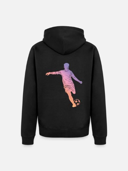 Fußball Silhouette - Unisex Premium Bio Zip Hoodie - Schwarz