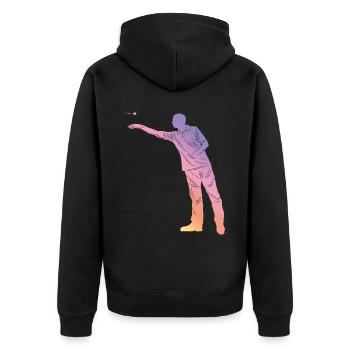 Silhouette de fléchettes - Veste à capuche bio Premium Unisexe - noir - Dos - Nico (187cm)