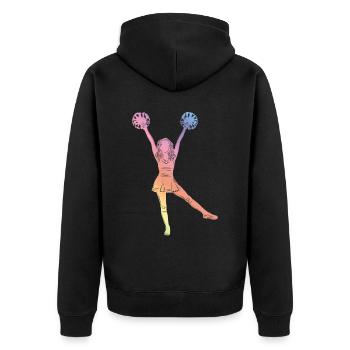 Silhouette de pom-pom girl - Veste à capuche bio Premium Unisexe - noir - Dos - Nico (187cm)