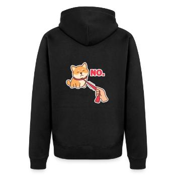 Shiba Inu - Unisex Premium Organic Zip Hoodie - black - Back - Nico (187cm)