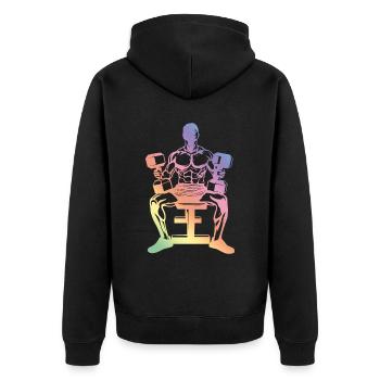Silhouette fitness - Veste à capuche bio Premium Unisexe - noir - Dos - Nico (187cm)