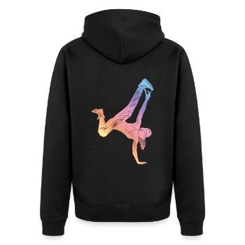 Silhouette gymnastique - Veste à capuche bio Premium Unisexe - noir - Dos - Nico (187cm)