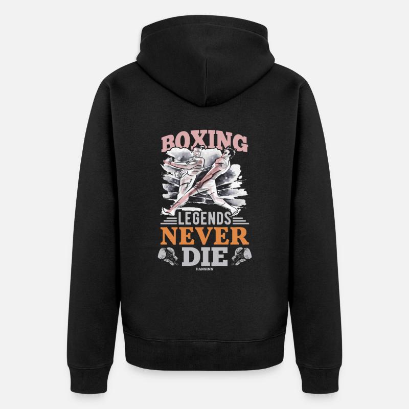 Boxing Legends Never Die - Unisex Premium Bio Zip Hoodie - Schwarz