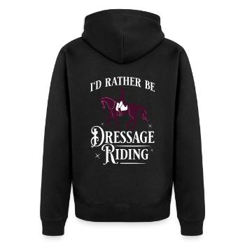 Dressage Riding Horse Training Dressage - Unisex Premium Organic Zip Hoodie - black - Back - Nico (187cm)