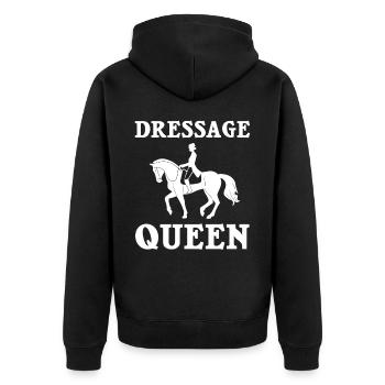 Dressage Riding Horse Training Dressage - Unisex Premium Organic Zip Hoodie - black - Back - Nico (187cm)
