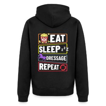 Dressage Riding Horse Training Dressage - Unisex Premium Organic Zip Hoodie - black - Back - Nico (187cm)