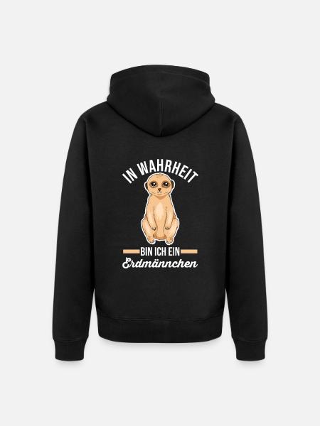 Erdmännchen - Unisex Premium Bio Zip Hoodie - Schwarz