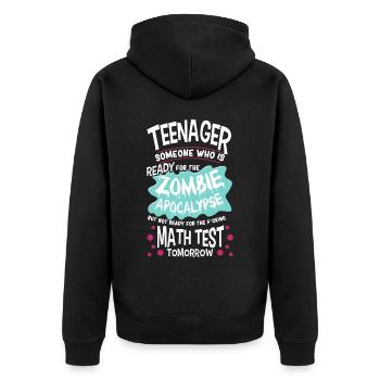 Drôle d’école d’adolescent Zombie Apocalypse - Veste à capuche bio Premium Unisexe - noir - Dos - Nico (187cm)