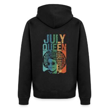 Juillet Le mois de naissance de la Reine célèbre le - Veste à capuche bio Premium Unisexe - noir - Dos - Nico (187cm)
