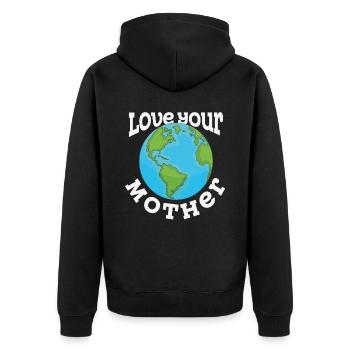 Liebe deine Mutter Mutter Liebe Zitate - Unisex Premium Bio Zip Hoodie - Schwarz - Hinten - Nico (187cm)