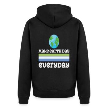 Faites des citations quotidiennes du Jour de la Terre - Veste à capuche bio Premium Unisexe - noir - Dos - Nico (187cm)