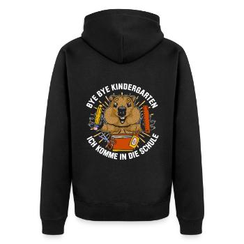 Bye Bye Kindergarten Ich Komme In Die Schule - Unisex Premium Bio Zip Hoodie - Schwarz - Hinten - Nico (187cm)