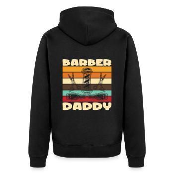 Barbier Papa Barbier Bart - Veste à capuche bio Premium Unisexe - noir - Dos - Nico (187cm)