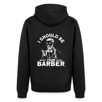Je devrais être votre barbier Barbier Bart - Veste à capuche bio Premium Unisexe - noir - Dos - Nico (187cm)