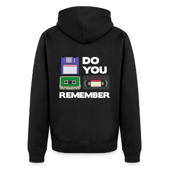 80s Retro CostumeMotto Party Costume 90s Party - Unisex Premium Organic Zip Hoodie - black - Back - Nico (187cm)