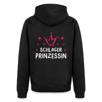 Schlager Girl Volksmusik Party, Dorffest Ouftit - Unisex Premium Bio Zip Hoodie - Schwarz - Hinten - Nico (187cm)