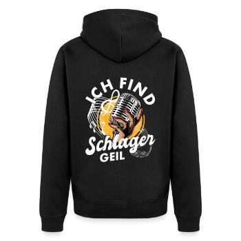 Volksmusik Party Dorffest Ouftit Deutsche Schlager - Unisex Premium Bio Zip Hoodie - Schwarz - Hinten - Nico (187cm)