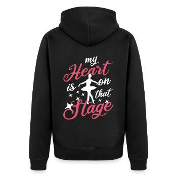 Ballett, Ballerina - Unisex Premium Bio Zip Hoodie - Schwarz - Hinten - Nico (187cm)