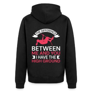 Stabhochsprung Stabspringer Leichtathletik - Unisex Premium Bio Zip Hoodie - Schwarz - Hinten - Nico (187cm)