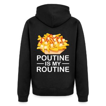 Poutine Canada Fast Food Specialty - Unisex Premium Organic Zip Hoodie - black - Back - Nico (187cm)