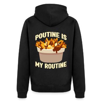 Poutine Canada Fast Food Specialty - Unisex Premium Organic Zip Hoodie - black - Back - Nico (187cm)